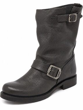 Frye Veronica Short Moto Boots Women’s 6.5 Distressed Smoke Leather 76509 EUC